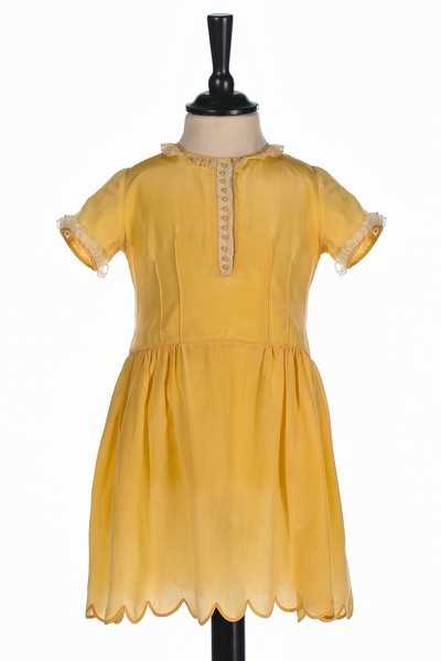 Lot 14 - Princess Margaret's primrose silk dress, Smith...