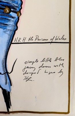Lot 18 - Karl Lagerfeld fashion sketch for a Princess...