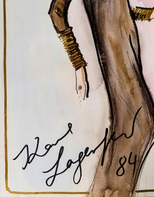 Lot 19 - Karl Lagerfeld fashion sketch for a Princess...