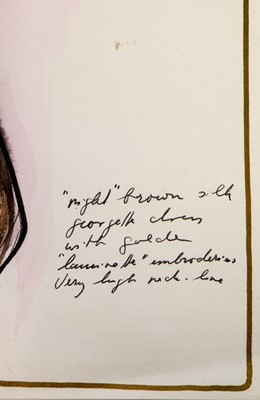 Lot 19 - Karl Lagerfeld fashion sketch for a Princess...