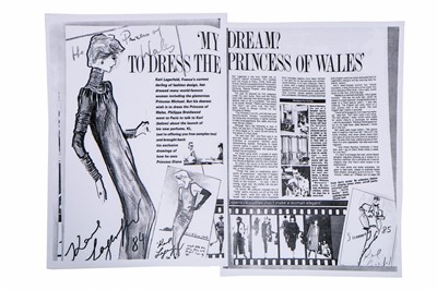 Lot 19 - Karl Lagerfeld fashion sketch for a Princess...