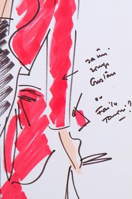 Lot 187 - Hubert de Givenchy couture fashion sketches,...