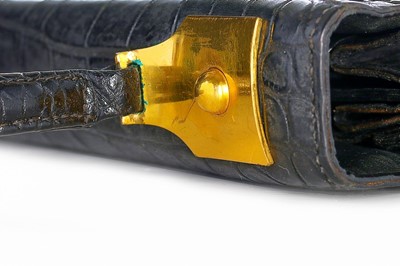 Lot 3 - An Hermès black crocodile handbag, 1960s,...