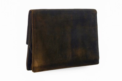 Lot 5 - A Cartier suede 'ladybird' clutch bag with 18k...