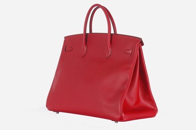 Lot 9 - An Hermès rouge garance Veau Epsom leather...