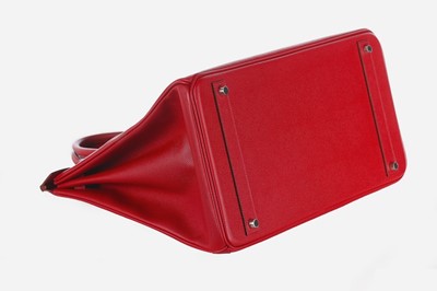 Lot 9 - An Hermès rouge garance Veau Epsom leather...