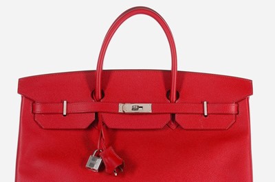 Lot 9 - An Hermès rouge garance Veau Epsom leather...