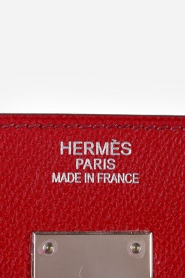 Lot 9 - An Hermès rouge garance Veau Epsom leather...