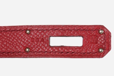 Lot 9 - An Hermès rouge garance Veau Epsom leather...