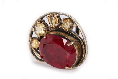 Lot 10 - A pair of Iradj Moini citrine and red corundum...