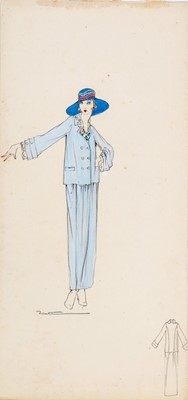 Lot 41 - Three Lucile studio fashion sketches, circa...