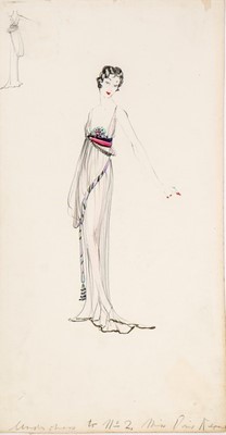 Lot 41 - Three Lucile studio fashion sketches, circa...