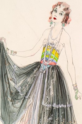 Lot 41 - Three Lucile studio fashion sketches, circa...