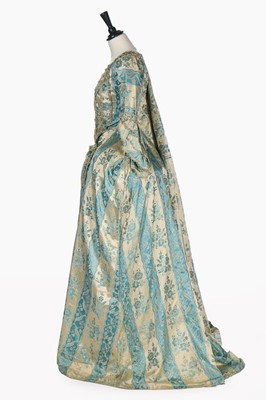 Lot 31 - A striped satin robe la Franaise, circa 1770,...