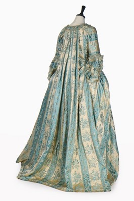 Lot 31 - A striped satin robe la Franaise, circa 1770,...