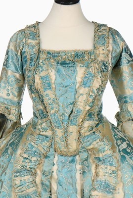 Lot 31 - A striped satin robe la Franaise, circa 1770,...