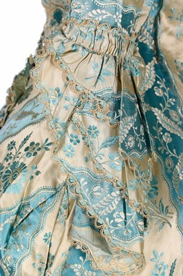Lot 31 - A striped satin robe la Franaise, circa 1770,...