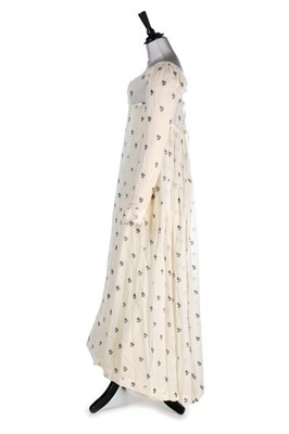 Lot 35 - A sprigged muslin dress, circa 1815,...