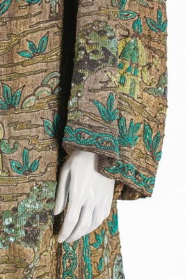 Lot 63 - An embroidered and beaded orientalist...