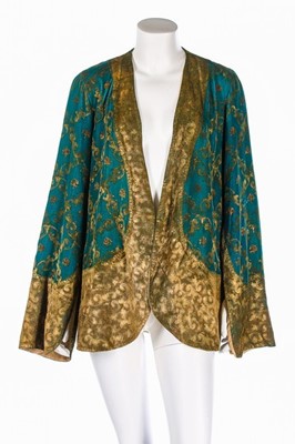 Lot 64 - A stencilled green velvet jacket, probably...