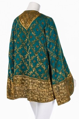 Lot 64 - A stencilled green velvet jacket, probably...