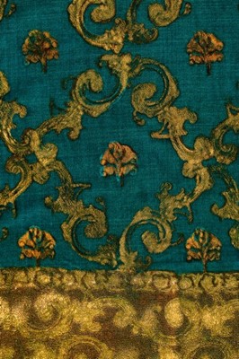 Lot 64 - A stencilled green velvet jacket, probably...