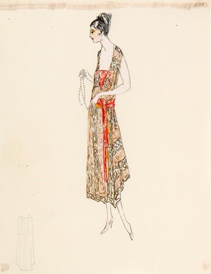 Lot 42 - Two Lucile fashion sketches, circa 1920,...