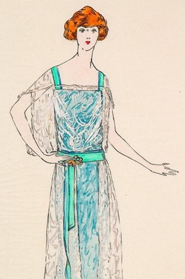 Lot 43 - Three Lucile studio sketches, early 1920s,...
