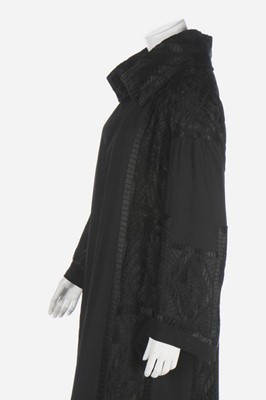 Lot 67 - A Jean Patou embroidered black crêpe coat,...