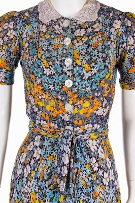 Lot 71 - A Callot Soeurs floral printed crêpe summer...