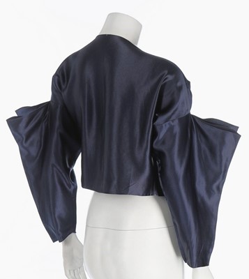 Lot 72 - A midnight blue satin bias cut ensemble of...