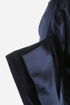 Lot 72 - A midnight blue satin bias cut ensemble of...
