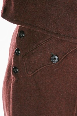 Lot 73 - A brown wool ski suit, 1930s, the jacket with...