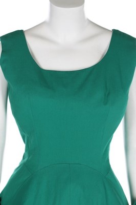 Lot 76 - A Balenciaga couture jade-green evening gown,...