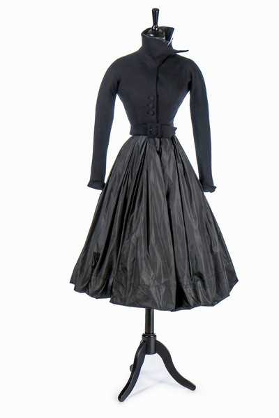 Lot 83 - A rare Christian Dior couture black cashmere...