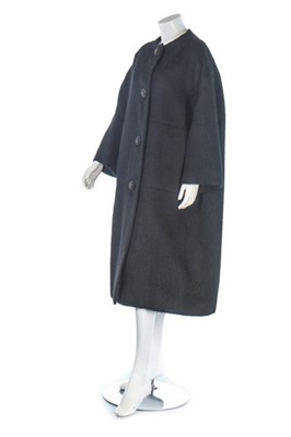 Lot 94 - A good Balenciaga couture black mohair coat,...