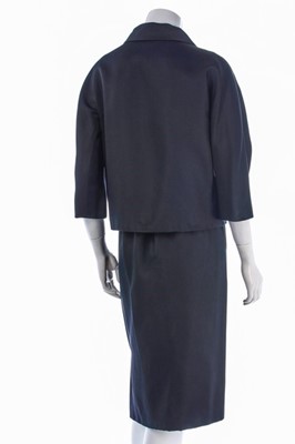 Lot 96 - A Balenciaga couture black gros de Naples silk...