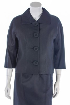 Lot 96 - A Balenciaga couture black gros de Naples silk...