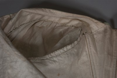 Lot 46 - A mint green taffeta bodice, circa 1780-90,...