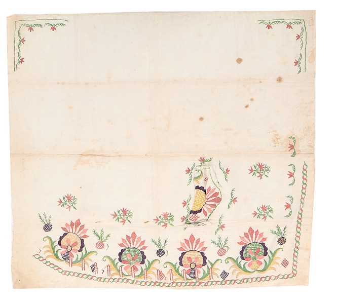 Lot 90 - A pair of embroidered but un-cut waistcoat...
