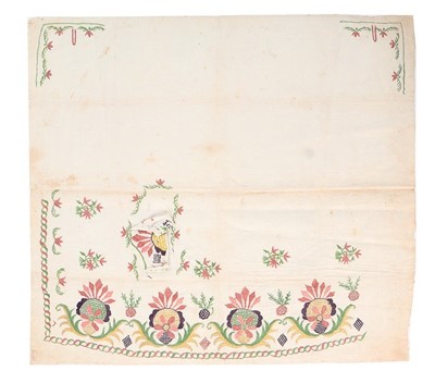 Lot 90 - A pair of embroidered but un-cut waistcoat...