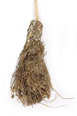 Lot 96 - A large sequined gilt mesh bag, early 19th...