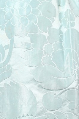 Lot 71 - A fine and rare pale turquoise silk damask pet-...