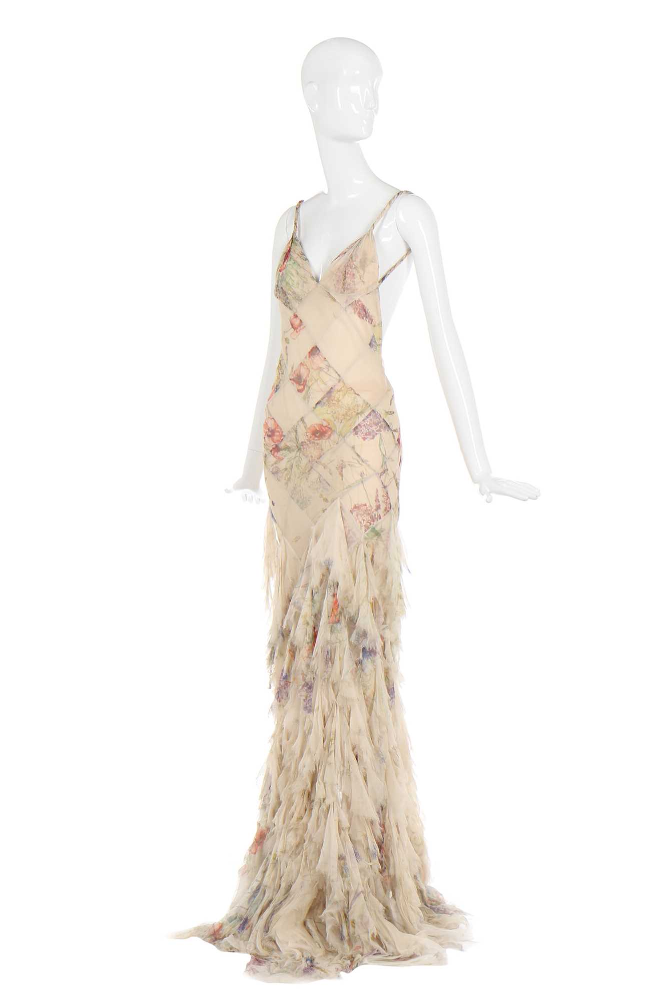 Lot 31 - Alexander McQueen bias-cut floral chiffon Lot 31 - Alexander McQueen bias-cut floral chiffon