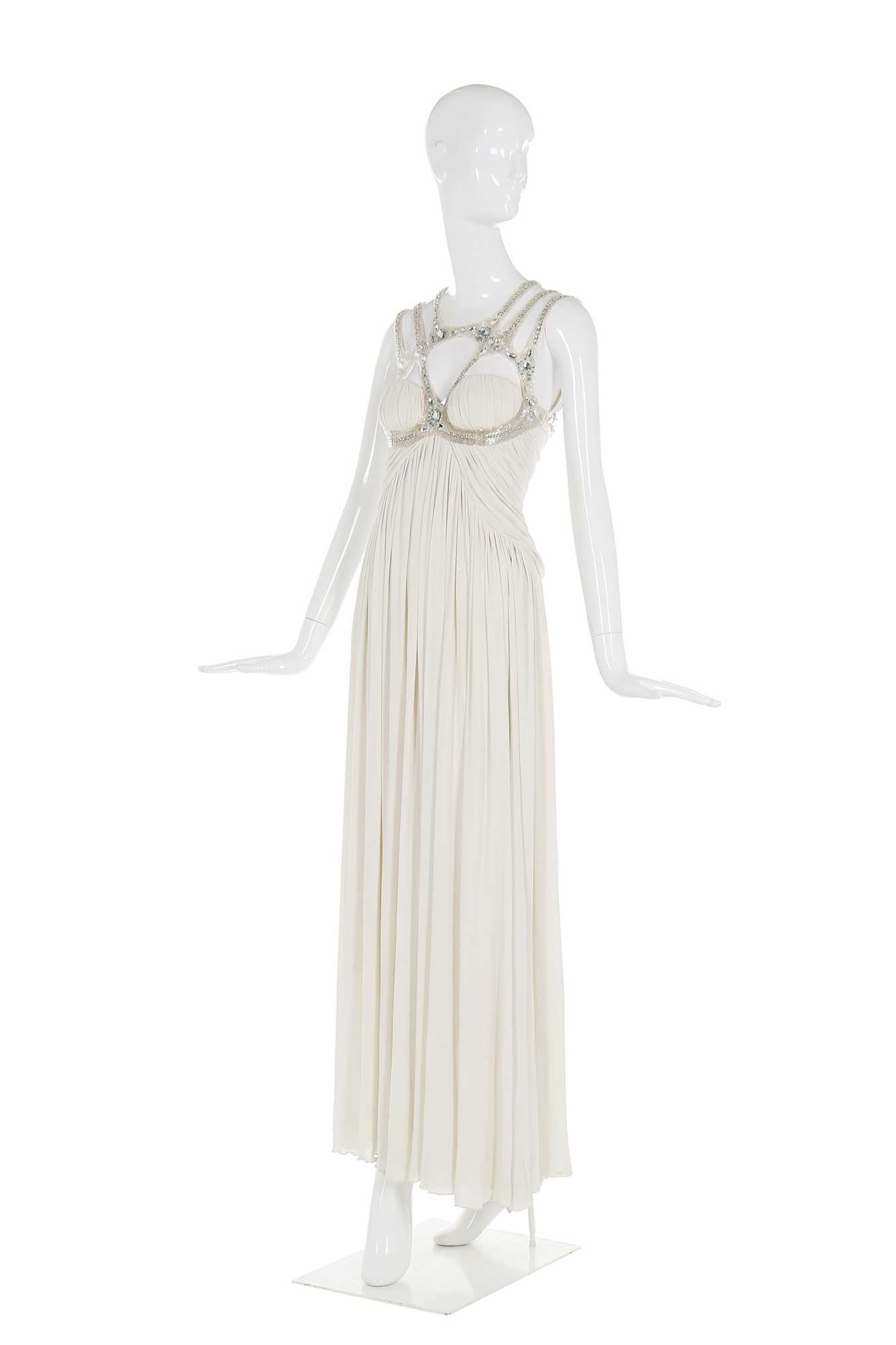 Lot 40 - Alexander McQueen ivory jersey evening gown, 'Neptune', Spring-Summer 2006