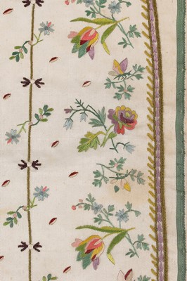 Lot 72 - An embroidered satin un-cut waistcoat panel,...