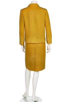 Lot 126 - A Balenciaga couture mustard tweed suit, circa 1967