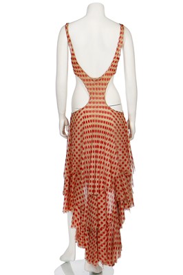 Lot 238 - An Alexander McQueen red polka-dot chiffon dress, 'Dance of the Twisted Bull' collection, Spring-Summer 2002