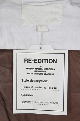 Lot 96 - A men's Maison Margiela for H&M leather jacket formed from belts, 2012