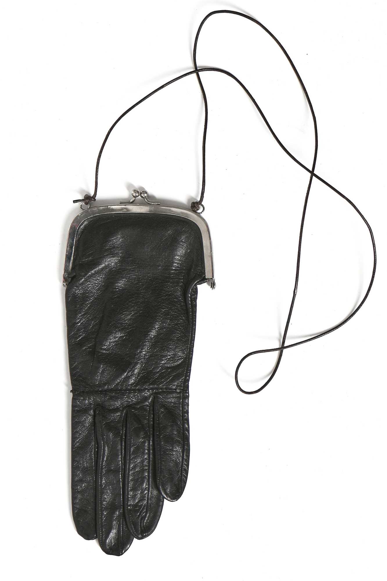 Lot 192 - A Martin Margiela black leather 'glove' purse, Spring-Summer 1999